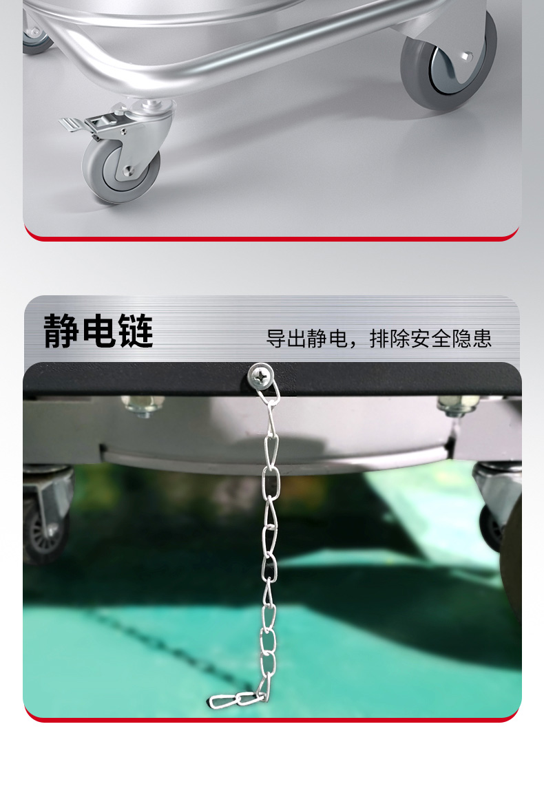 坦洁220V单桶不锈钢工业吸尘器X3系列