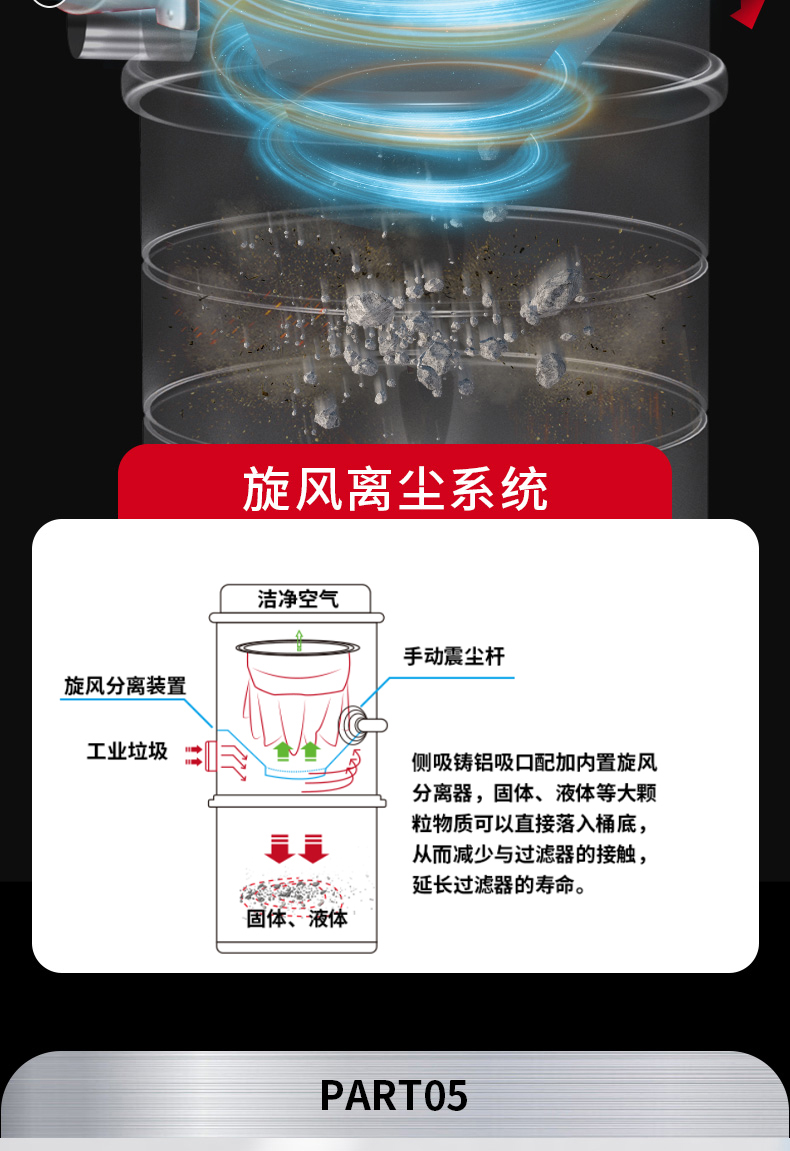 坦洁锂电池双桶工业吸尘器X6D系列