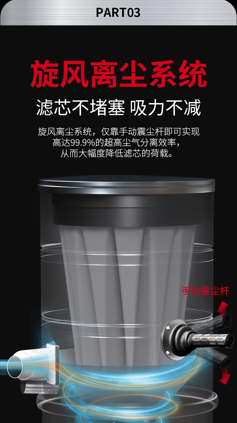 坦洁380V双桶不锈钢工业吸尘器X7系列