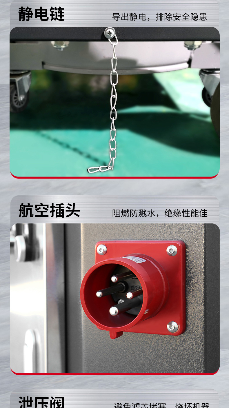 坦洁380V双桶不锈钢工业吸尘器X7系列