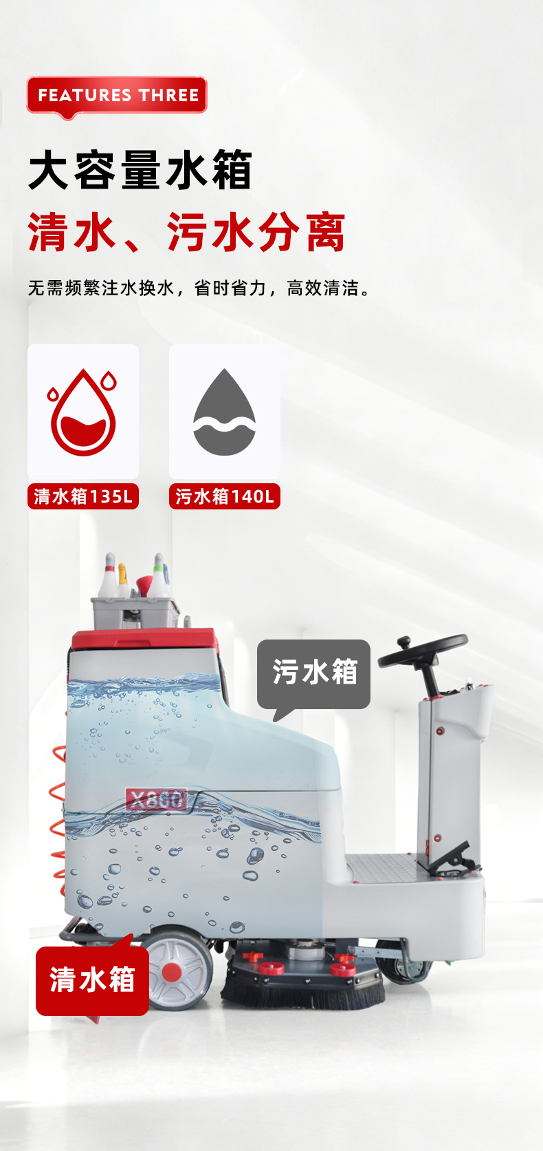 坦洁驾驶式洗地机X860