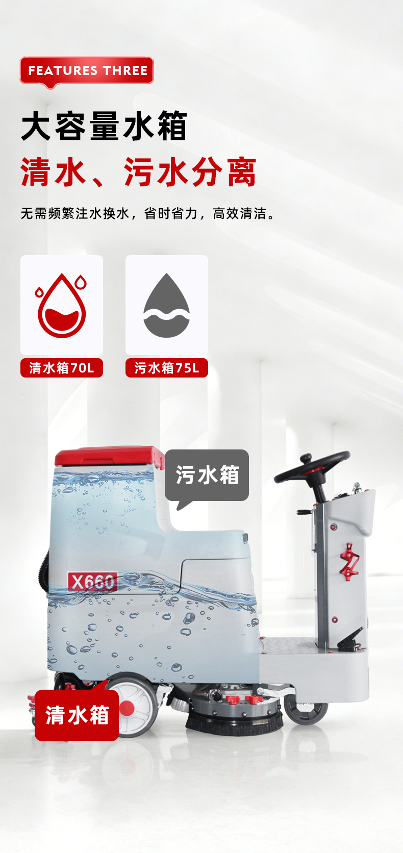 坦洁驾驶式洗地机X660